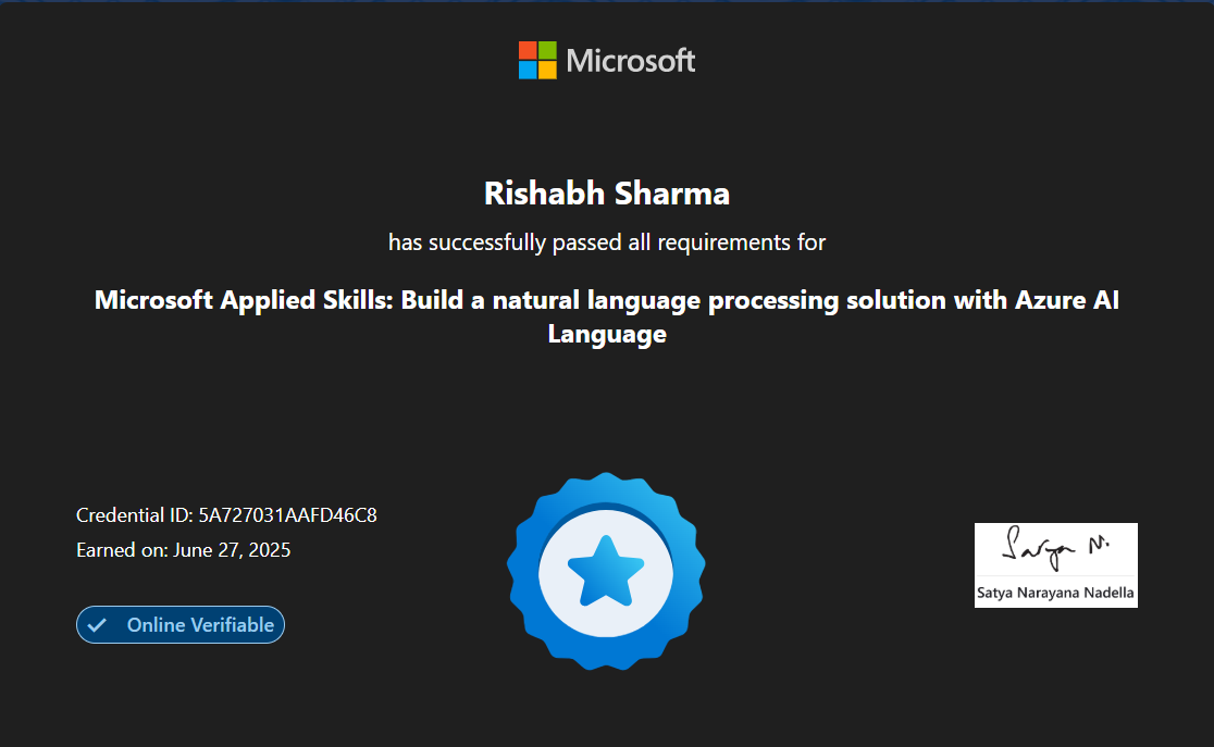 Microsoft Applied Skills: Build a Natural Language Processing Solution with Azure AI Language